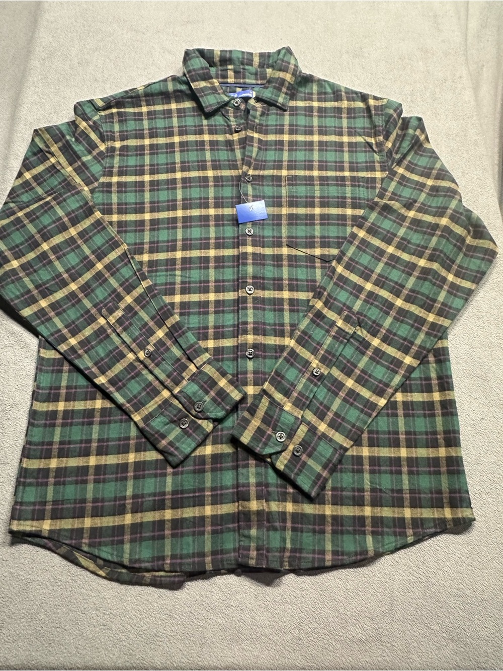 Apt. 9 Green and Yellow Plaid Button-Down Shirt